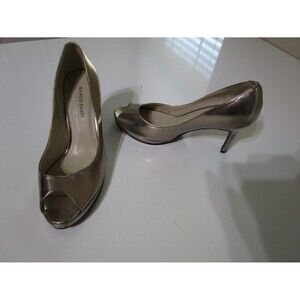 Marco Santi Womens Joni Peep Toe Pumps 6M Silver